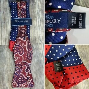 Westbury bow tie pocket square set 100% silk NEW